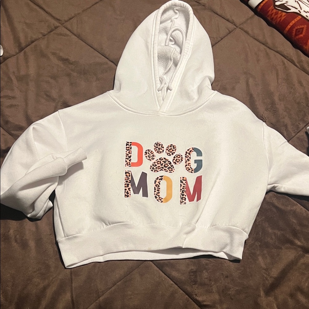 SHEIN White Dog Mom Hoodie